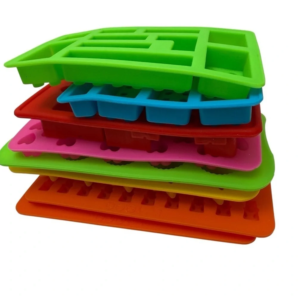 Silicone Candy Mold Set - 9 pieces Multicolor- Hearts, Fun Shapes for Kids